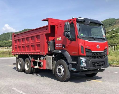 तीन अक्षीय डीजल 3 सीट डंप कार्गो ट्रक रियर ड्राइव 6×4 मैनुअल ट्रांसमिशन