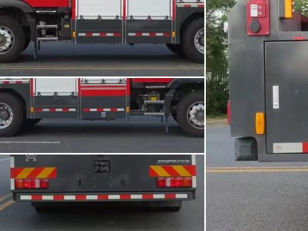SINOTRUK आपातकालीन बचाव फायर ट्रक डीजल रियर ड्राइव 6 सीटें 4×2 मैनुअल ट्रांसमिशन 3